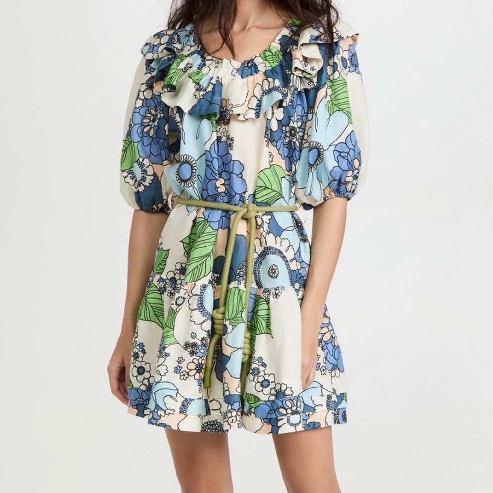 ALEMAIS FARRAH RUFFLE MINI DRESS